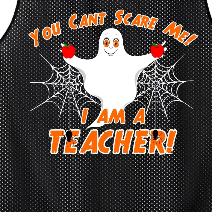 You Can't Scare Me I'm a Teacher Halloween Ghost Spiders Mesh Reversible Basketball Jersey Tank