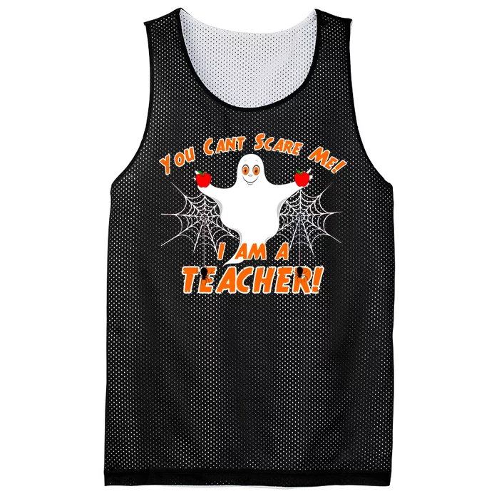 You Can't Scare Me I'm a Teacher Halloween Ghost Spiders Mesh Reversible Basketball Jersey Tank