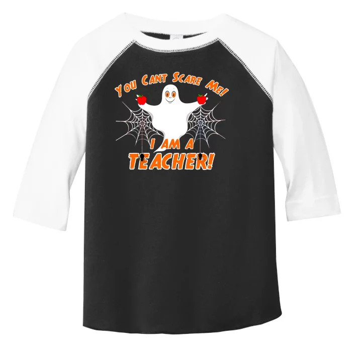 You Can't Scare Me I'm a Teacher Halloween Ghost Spiders Toddler Fine Jersey T-Shirt