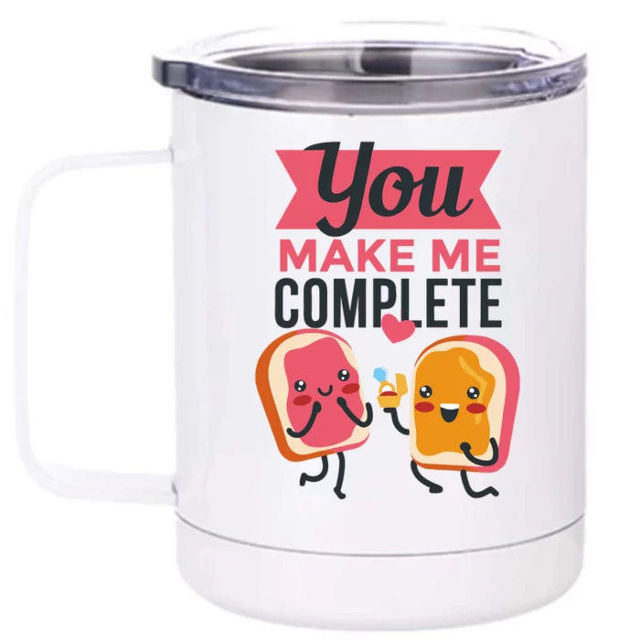 You Complete Me Peanut Butter Jelly Front & Back 12oz Stainless Steel Tumbler Cup