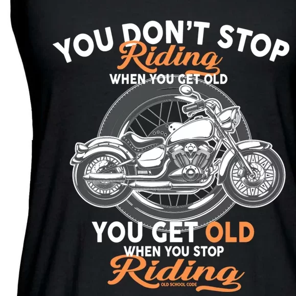 You Don't Get Old When You Stop Riding Ladies Essential Flowy Tank