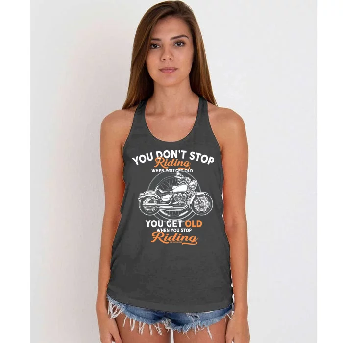 You Don't Get Old When You Stop Riding Women's Knotted Racerback Tank