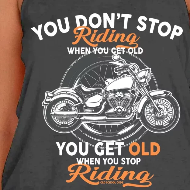 You Don't Get Old When You Stop Riding Women's Knotted Racerback Tank