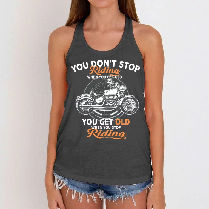 You Don't Get Old When You Stop Riding Women's Knotted Racerback Tank