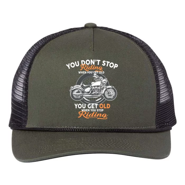 You Don't Get Old When You Stop Riding Retro Rope Trucker Hat Cap