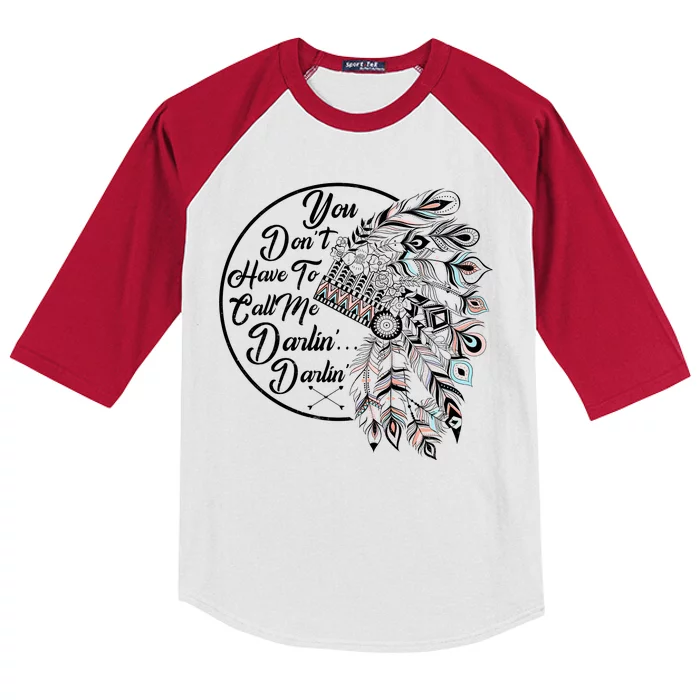 You Don't Have To Call Me Darlin Kids Colorblock Raglan Jersey