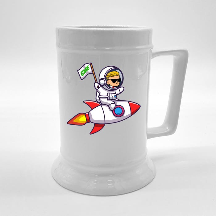 You GME Stonk To The Moon WSB Stock Market Front & Back Beer Stein