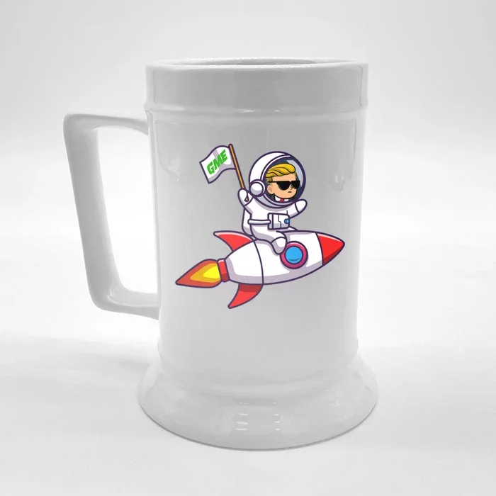 You GME Stonk To The Moon WSB Stock Market Front & Back Beer Stein