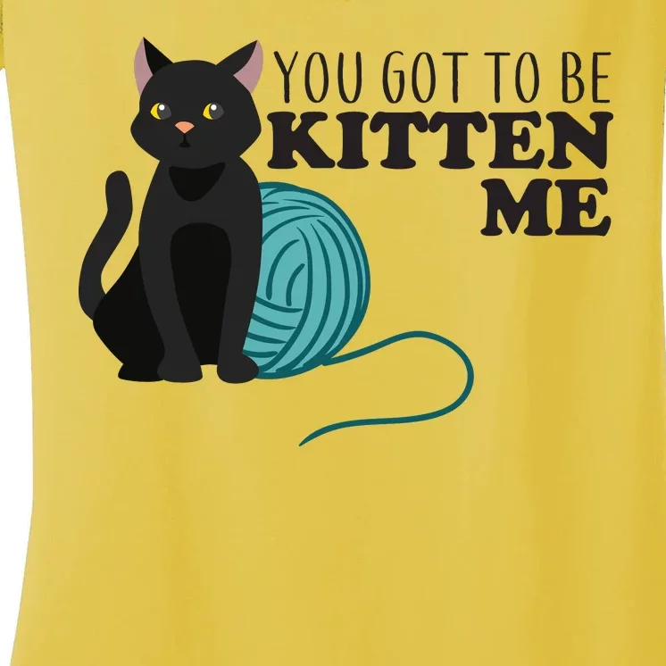 You Got To Be Kitten Me Women's V-Neck T-Shirt