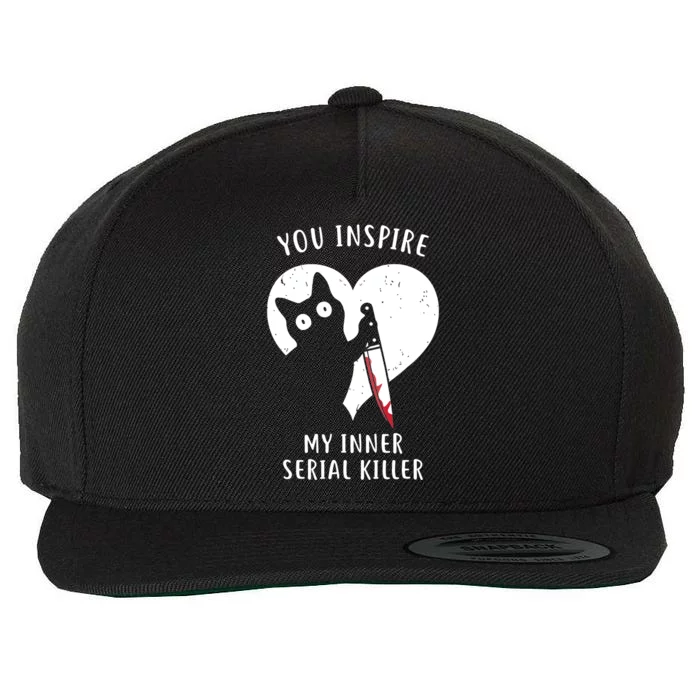 You Inspire My Inner Serial Killer Funny Cat Wool Snapback Cap