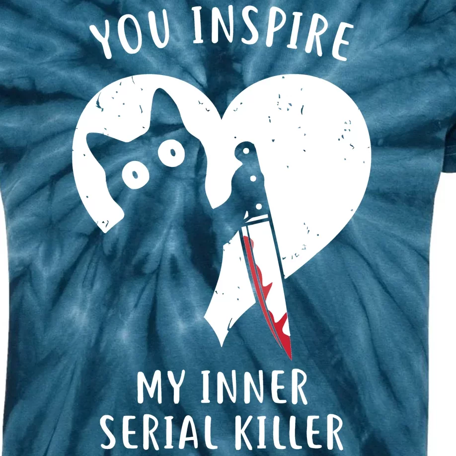 You Inspire My Inner Serial Killer Funny Cat Kids Tie-Dye T-Shirt