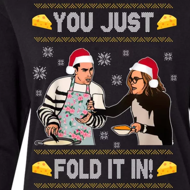 You Just Fold It Funny Cheese Xmas Sweater Womens Cotton Relaxed Long Sleeve T-Shirt