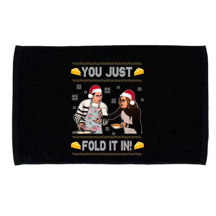 You Just Fold It Funny Cheese Xmas Sweater Microfiber Hand Towel