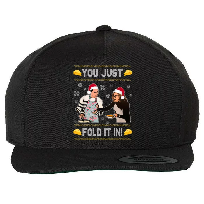 You Just Fold It Funny Cheese Xmas Sweater Wool Snapback Cap