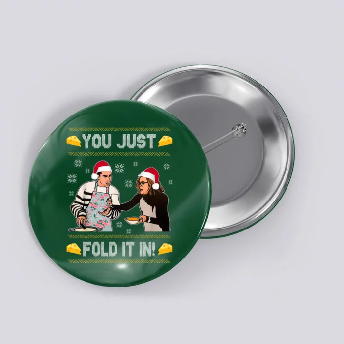 You Just Fold It Funny Cheese Xmas Sweater Button