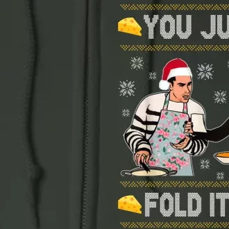 You Just Fold It Funny Cheese Xmas Sweater Full Zip Hoodie