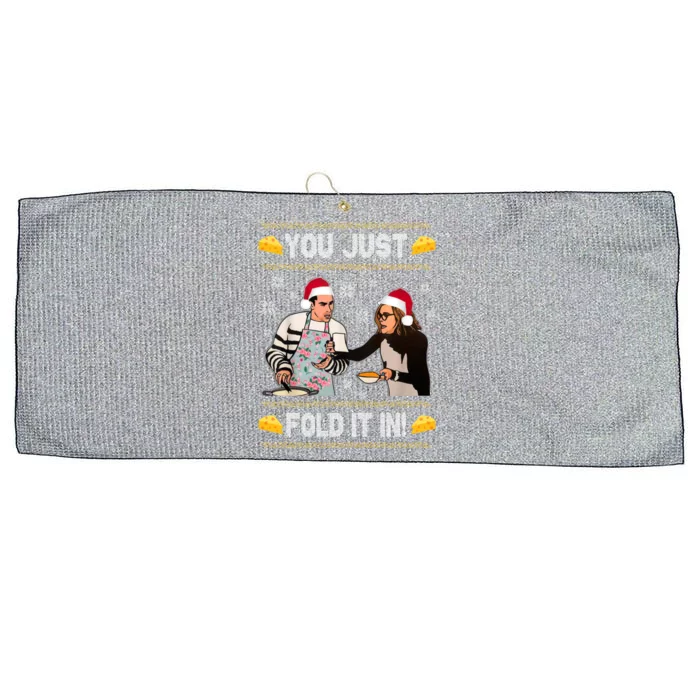 You Just Fold It Funny Cheese Xmas Sweater Large Microfiber Waffle Golf Towel