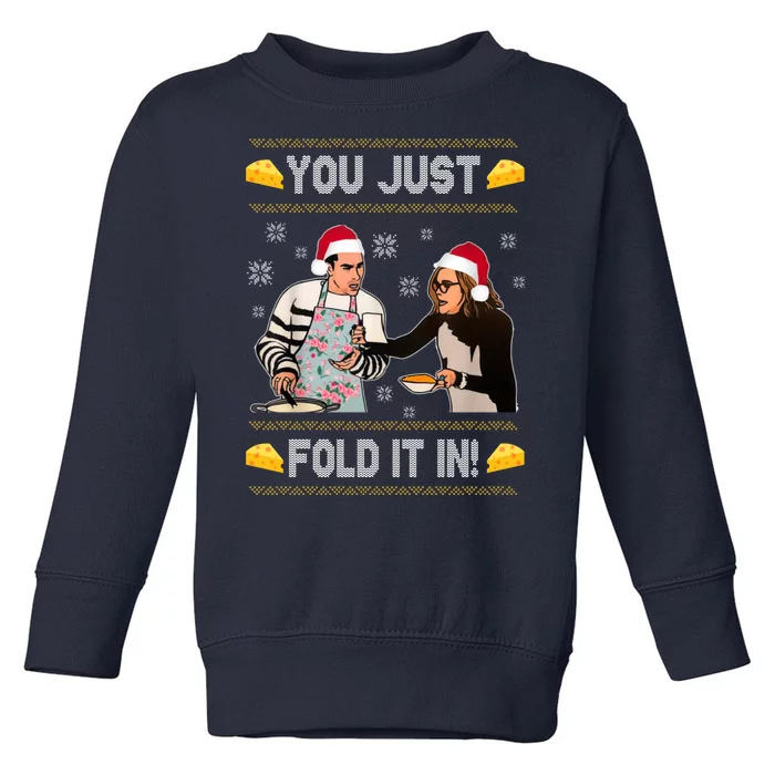 You Just Fold It Funny Cheese Xmas Sweater Toddler Sweatshirt