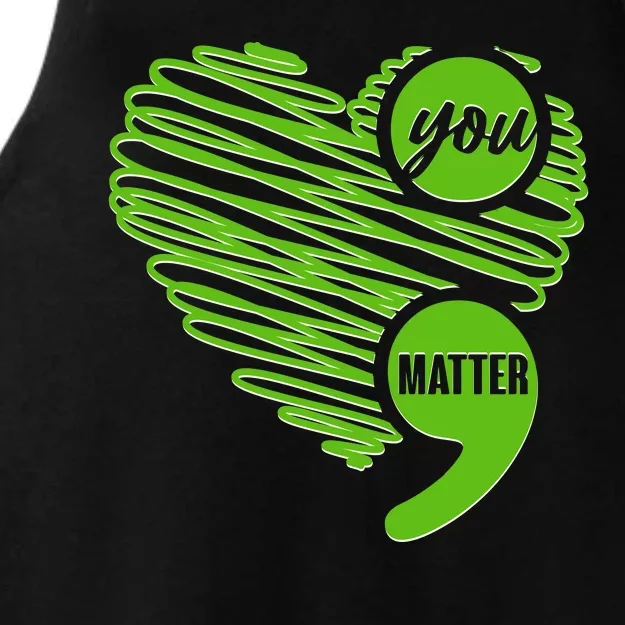 You Matter Semicolon Heart Mental Health Awareness Ladies Tri-Blend Wicking Tank