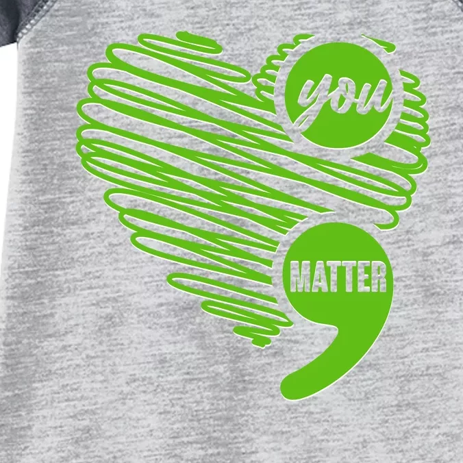 You Matter Semicolon Heart Mental Health Awareness Infant Baby Jersey Bodysuit