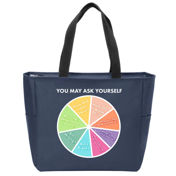 You May Ask Yourself Pie Chart Zip Tote Bag