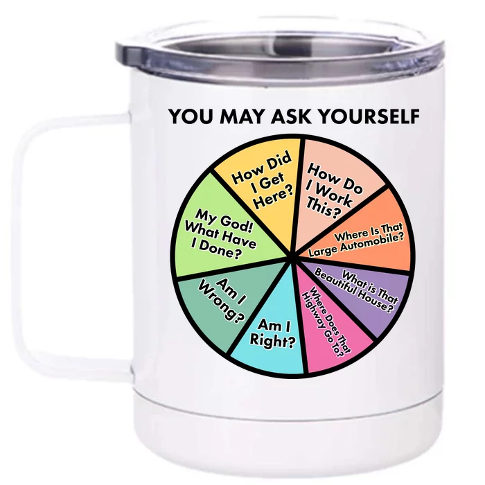 You May Ask Yourself Pie Chart Front & Back 12oz Stainless Steel Tumbler Cup