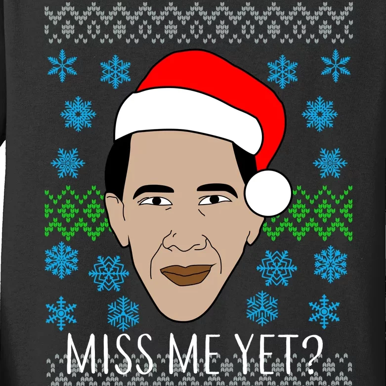 You Miss Me Yet Obama Ugly Christmas Kids Long Sleeve Shirt