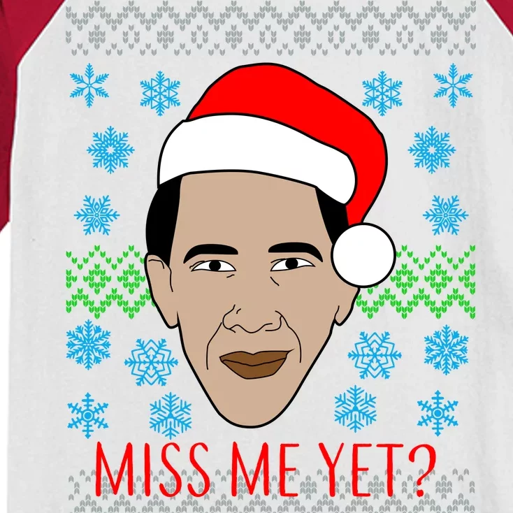 You Miss Me Yet Obama Ugly Christmas Kids Colorblock Raglan Jersey