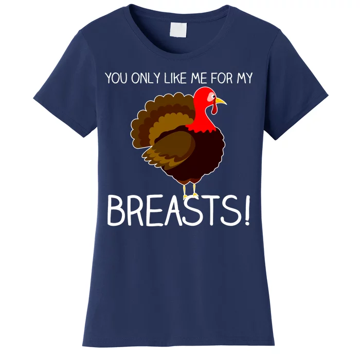 He Likes My Turkey Breasts Funny Thanksgiving Couple Vneck T-shirt