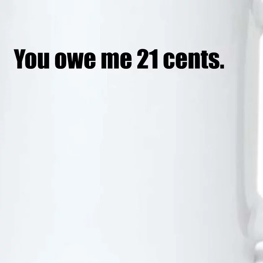 You Owe Me 21 Cents Bold Text - Feminist Black Color Changing Mug