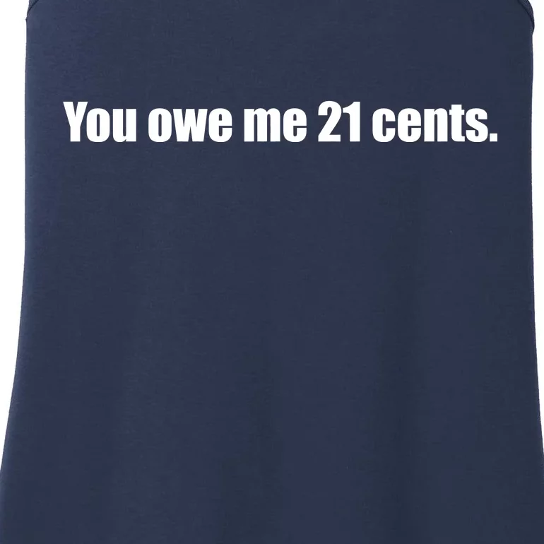 You Owe Me 21 Cents Bold Text - Feminist Ladies Essential Tank