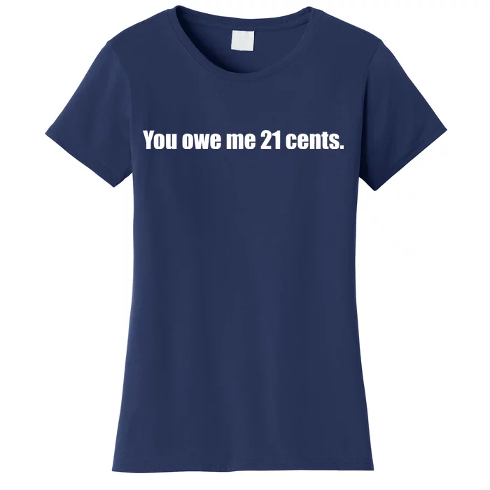 You Owe Me 21 Cents Bold Text - Feminist Women's T-Shirt