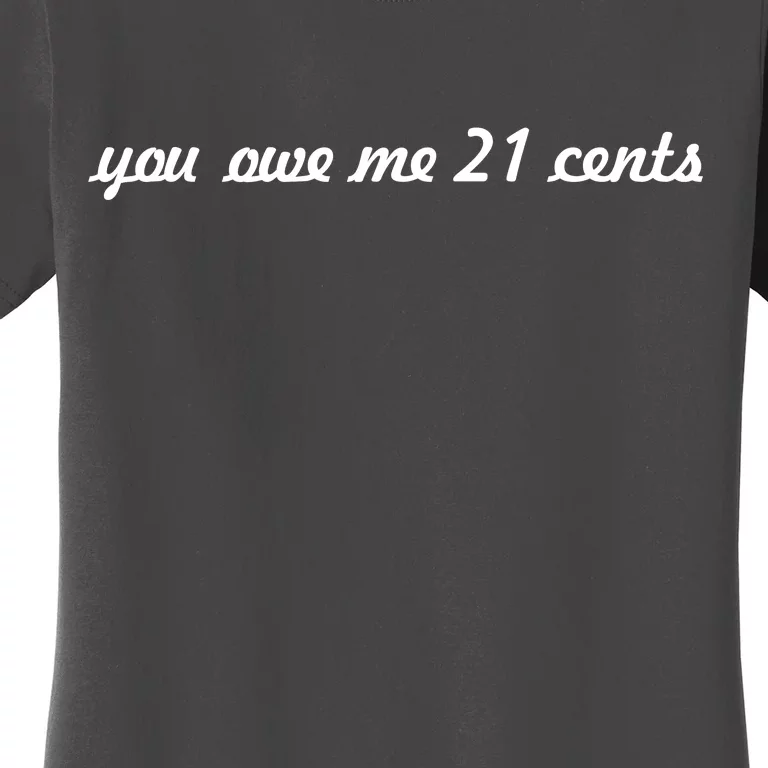 You Owe Me 21 Cents Scrip Text Women's T-Shirt