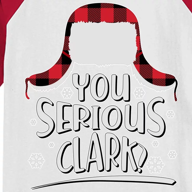 You Serious Clark? Christmas Winter Kids Colorblock Raglan Jersey