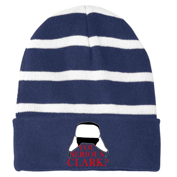 You Serious Clark? Funny Christmas Striped Beanie with Solid Band