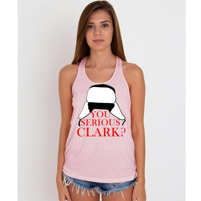 You Serious Clark? Funny Christmas Women's Knotted Racerback Tank