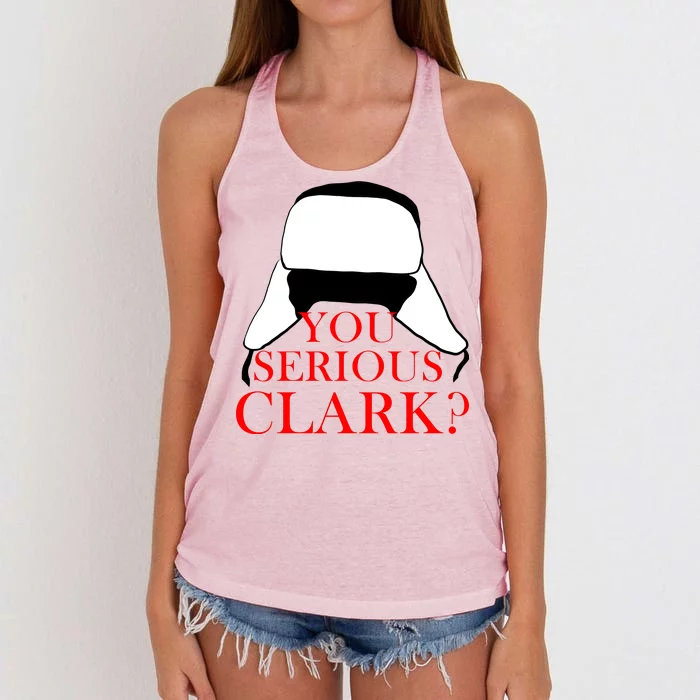 You Serious Clark? Funny Christmas Women's Knotted Racerback Tank