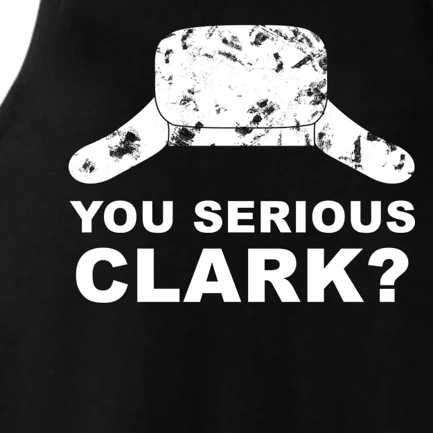 You Serious Clark Winter Hat Distress Ladies Tri-Blend Wicking Tank