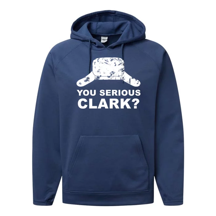 You Serious Clark Winter Hat Distress Performance Fleece Hoodie