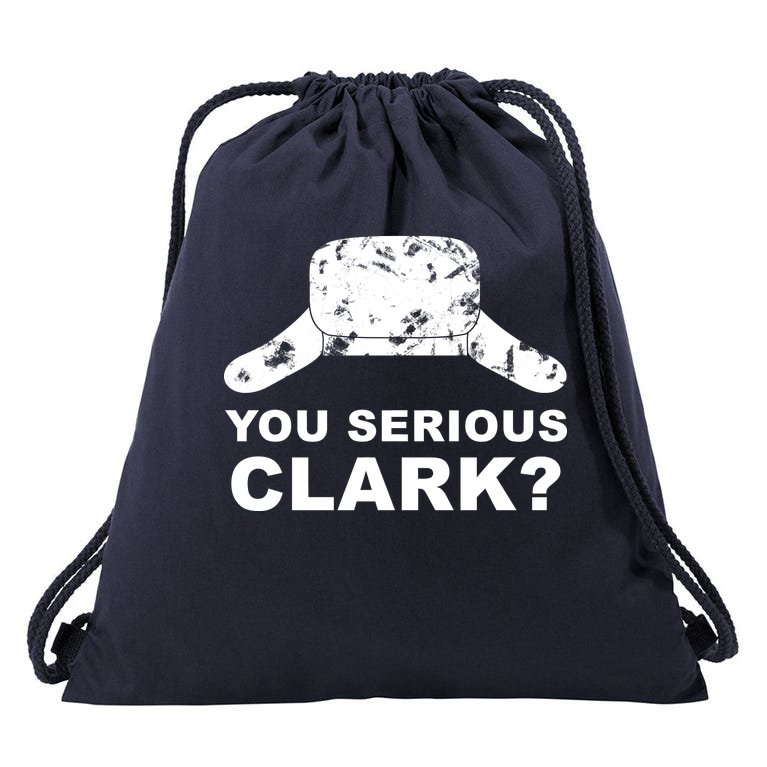 You Serious Clark Winter Hat Distress Drawstring Bag