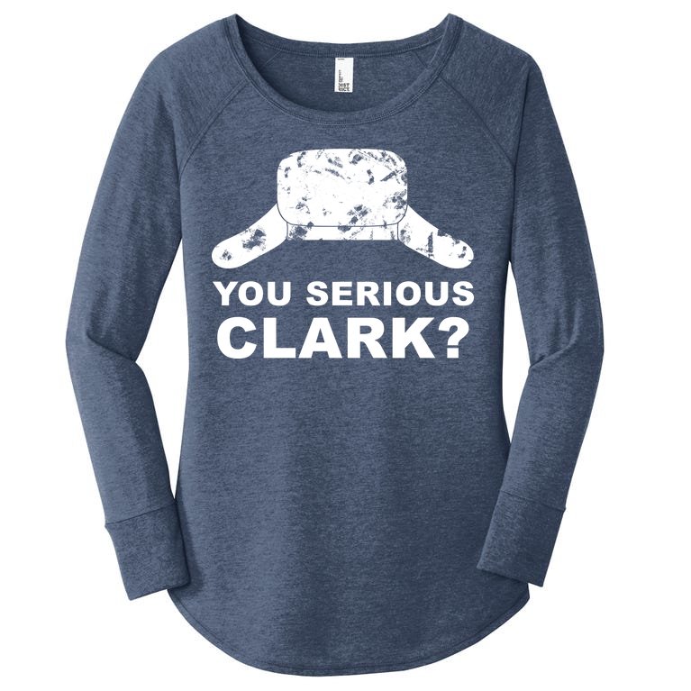 You Serious Clark Winter Hat Distress Women’s Perfect Tri Tunic Long Sleeve Shirt