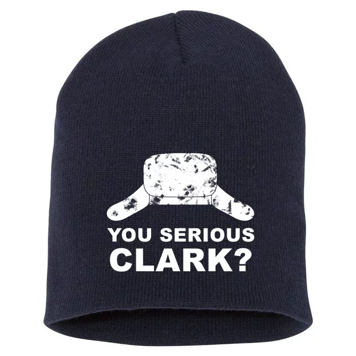 You Serious Clark Winter Hat Distress Short Acrylic Beanie