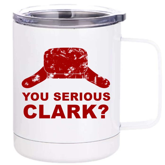 You Serious Clark Winter Hat Distress Front & Back 12oz Stainless Steel Tumbler Cup