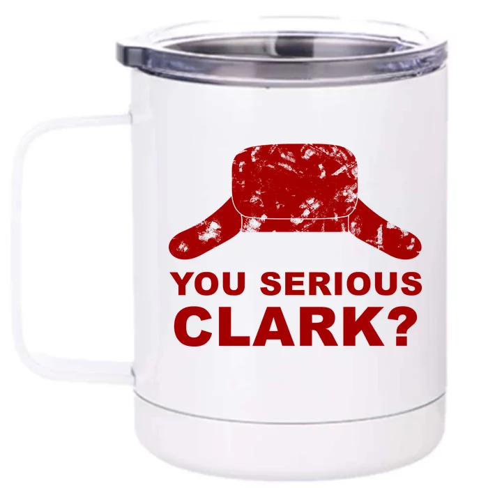 You Serious Clark Winter Hat Distress Front & Back 12oz Stainless Steel Tumbler Cup