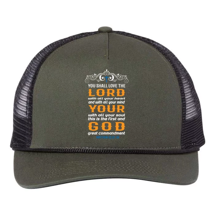 You Shall Love The Lord Matthew 22:37-38 Retro Rope Trucker Hat Cap