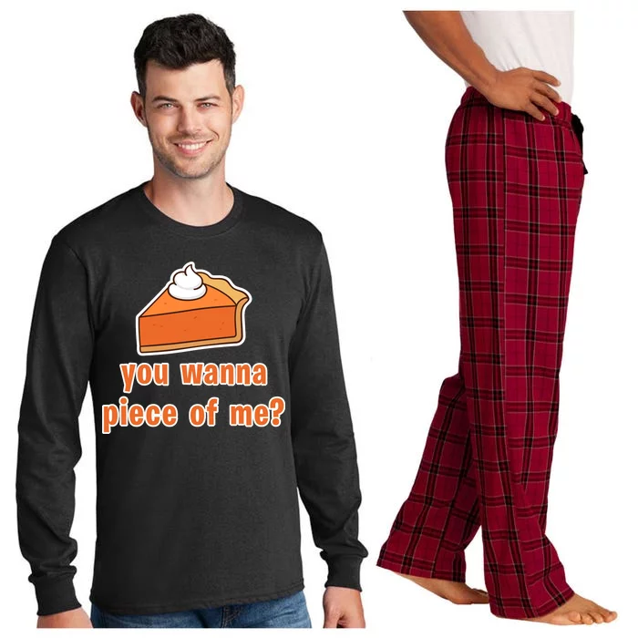 You Wanna Piece of Me Thanksgiving Pumpkin Pie Long Sleeve Pajama Set