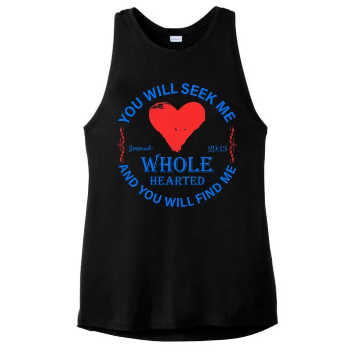 You Will Seek Me Gospel Verse Ladies Tri-Blend Wicking Tank