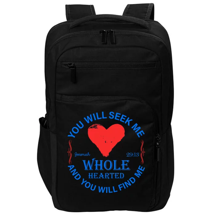 You Will Seek Me Gospel Verse Impact Tech Backpack