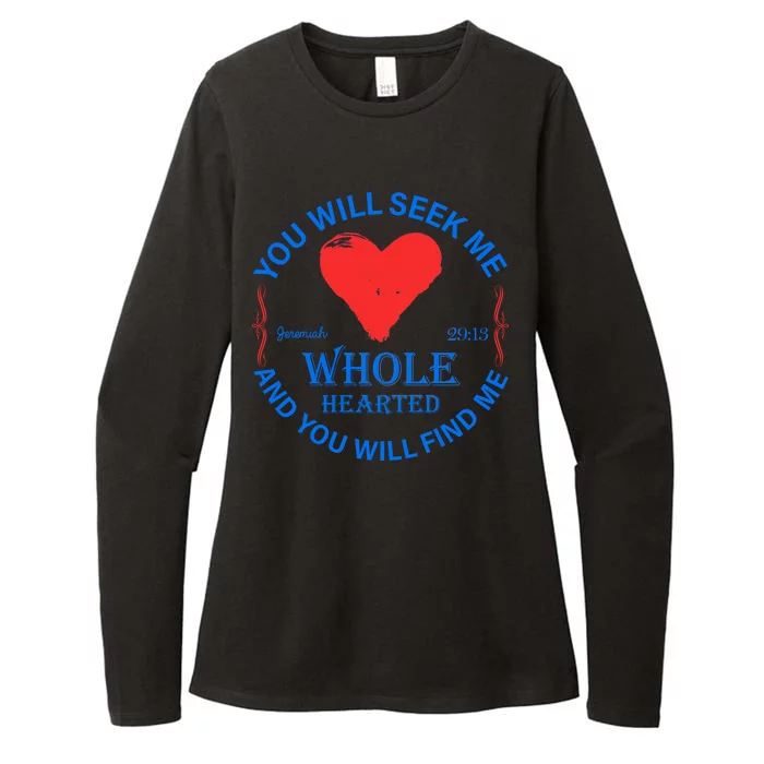 You Will Seek Me Gospel Verse Womens CVC Long Sleeve Shirt