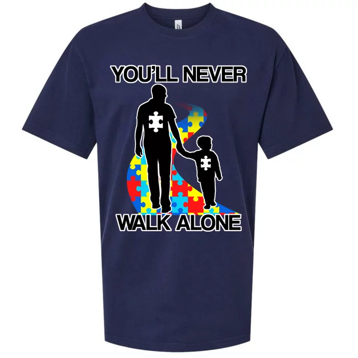 You'll Never Walk Alone Autism Awareness Sueded Cloud Jersey T-Shirt